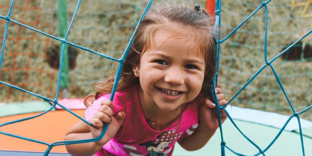 little girl playing