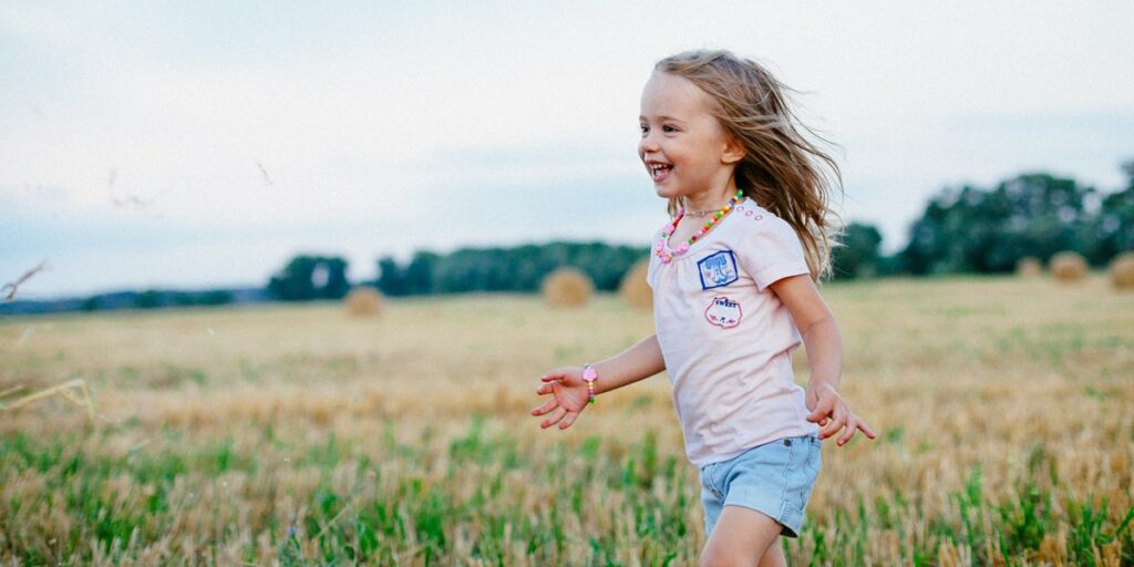 little girl running