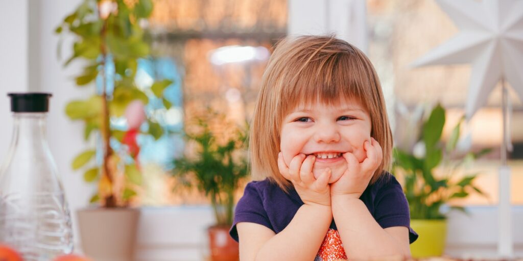 toddler smiling