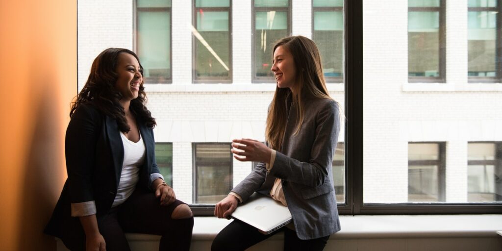 two women at work