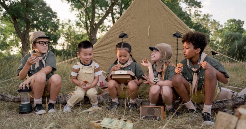 Kids spending time at summer camp and staying lice free